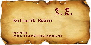 Kollarik Robin névjegykártya